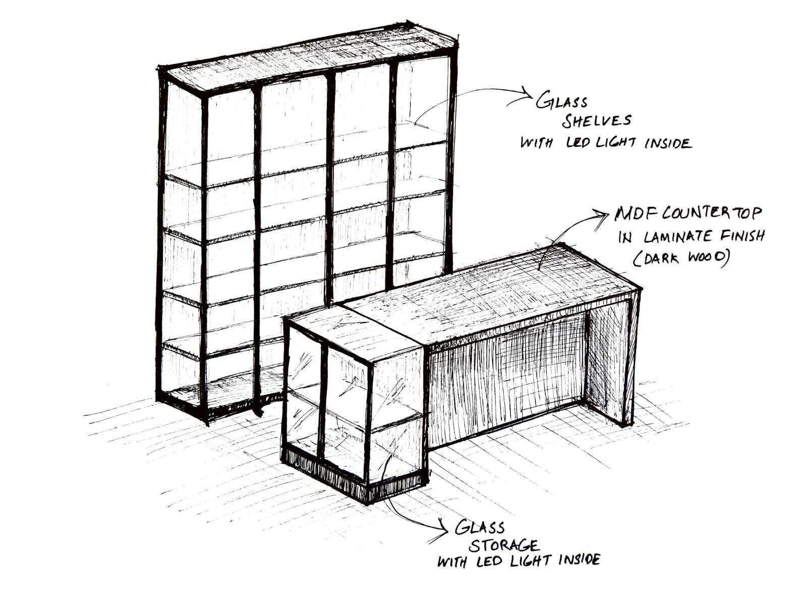 Interior Design Sketch by BLAK Interiors